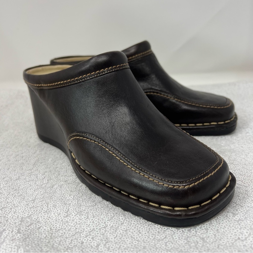 MARKON Slip on mules for women size 8.5 dark brown color